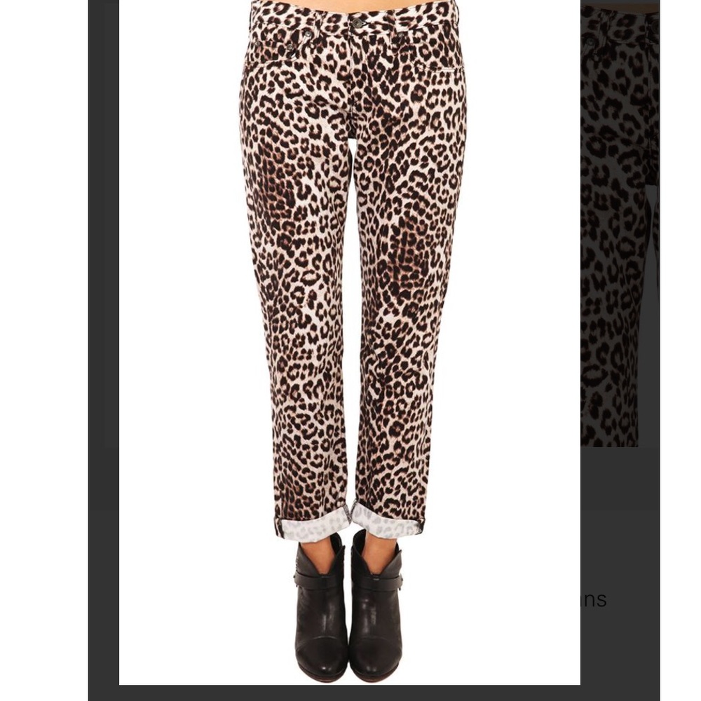 NWT rag & bone leopard print boyfriend jeans 24 - Picture 2 of 8